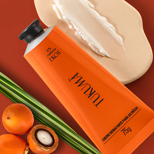 Natura Ekos Tukumã Hand Cream for 48H Moisture + Visible Signs of Aging Support – 2.65 oz (75 g) texture detail – Buy now at MKPBR.COM – Worldwide Shipping