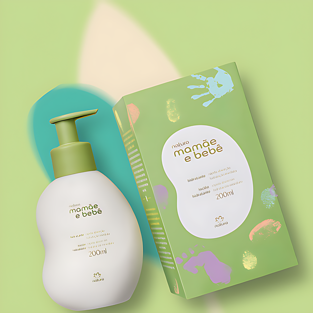 Natura Mamãe e Bebê Baby Body Lotion – Fast-Absorbing Moisturizer for Sensitive Skin – 6.76 fl oz (200 ml) after-bath routine use – Buy now at MKPBR.COM – Worldwide Shipping