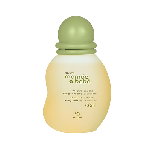 Natura Mamãe e Bebê Baby Massage Oil – Vegan, Hypoallergenic, Sweet Almond Oil – 3.38 fl oz (100 ml) hero image – Buy now at MKPBR.COM – Worldwide Shipping