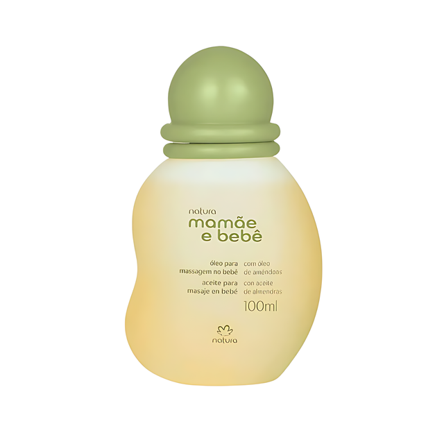 Natura Mamãe e Bebê Baby Massage Oil – Vegan, Hypoallergenic, Sweet Almond Oil – 3.38 fl oz (100 ml) hero image – Buy now at MKPBR.COM – Worldwide Shipping
