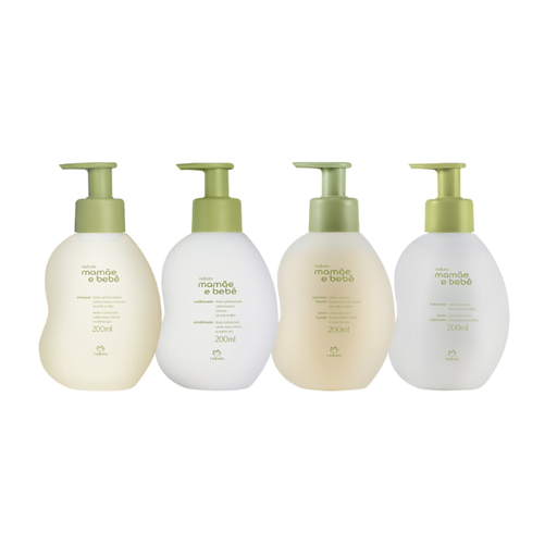 Natura Mamãe e Bebê Daily Bath & Moisture Kit (4 Items) – Shampoo, Conditioner, Head‑to‑Toe Baby Wash and Lotion 4x200ml hero image – Buy now at MKPBR.COM – Worldwide Shipping