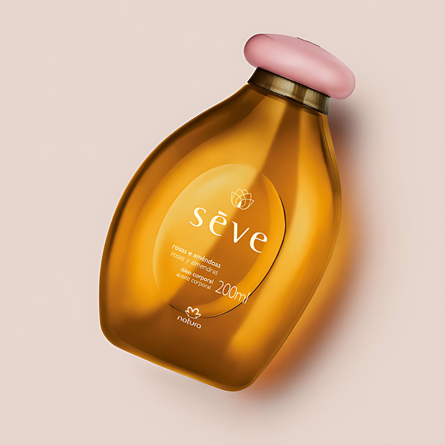 Natura Sève Roses & Sweet Almond Deodorant Body Oil (In-Shower Rinse-Off) – Soft Skin + Delicate Vibrant Scent – 6.76 fl oz (200 ml) front label – Buy now at MKPBR.COM – Worldwide Shipping