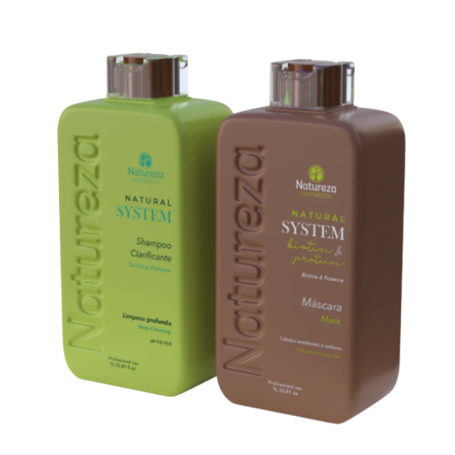Natureza Cosméticos Biotin Infusion Hair System 1L front view – Buy now at MKPBR.COM – Worldwide Shipping