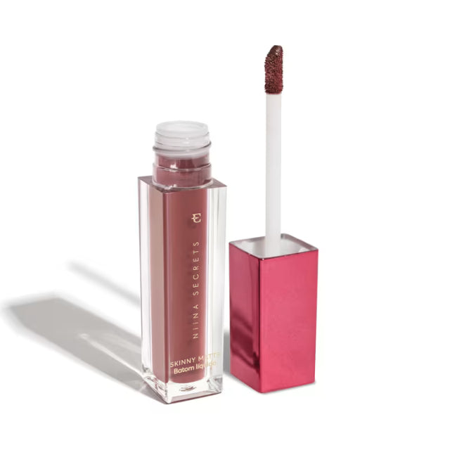 Niina Secrets Skinny Matte Liquid Malva Camelia Lipstick front view 5ml – Buy now at MKPBR.COM – Worldwide Shipping