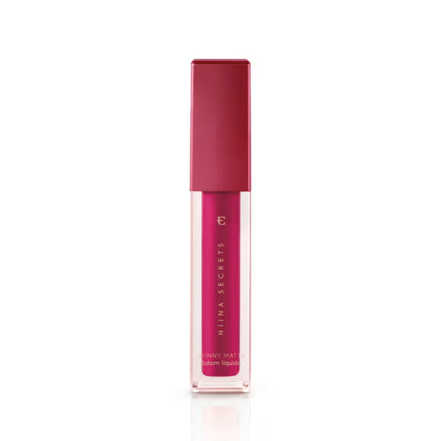 Niina Secrets Skinny Matte Liquid Pink Peonia Lipstick front view 5ml – Buy now at MKPBR.COM – Worldwide Shipping