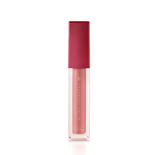 Niina Secrets Skinny Matte Rose Gardênia Liquid Lipstick front view 5ml – Buy now at MKPBR.COM – Worldwide Shipping