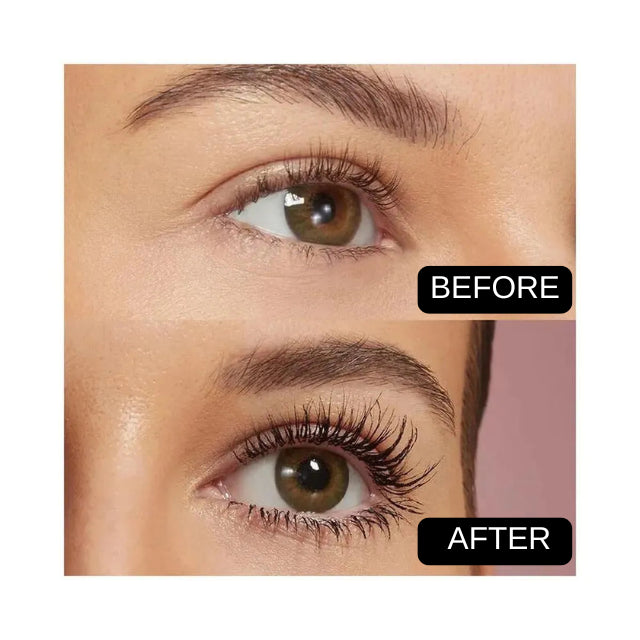 Niina Secrets Super Bold Mascara before after false lash effect – Buy now at MKPBR.COM – Worldwide Shipping