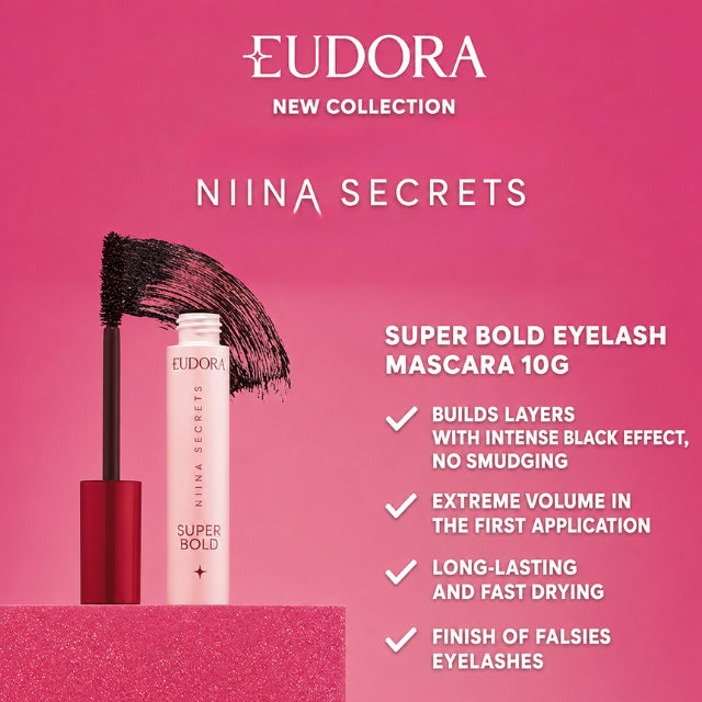 Niina Secrets Super Bold Mascara spherical tip brush applicator – Buy now at MKPBR.COM – Worldwide Shipping