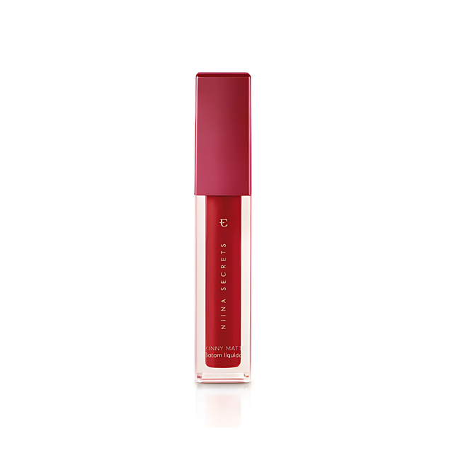 Niina Secrets Skinny Matte Liquid Vermelho Hibisco Lipstick front view 5ml – Buy now at MKPBR.COM – Worldwide Shipping