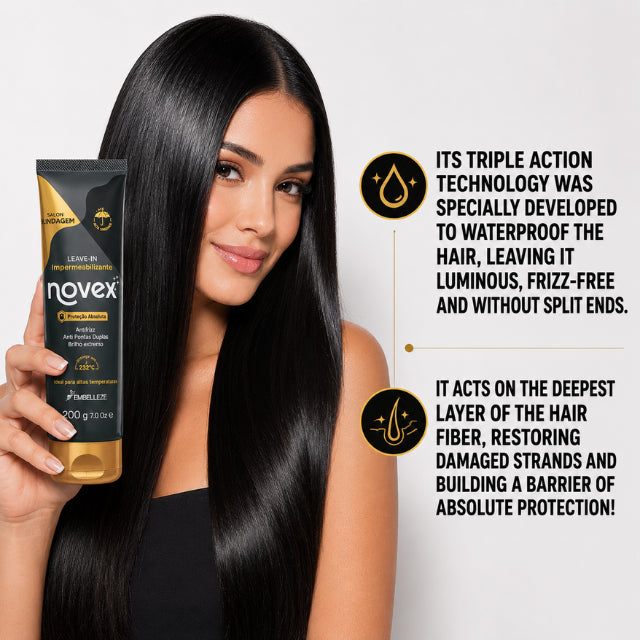 Novex Salon Blindagem Waterproofing humidity shield 200g before and after heat styling protection – Buy now at MKPBR.COM – Worldwide Shipping