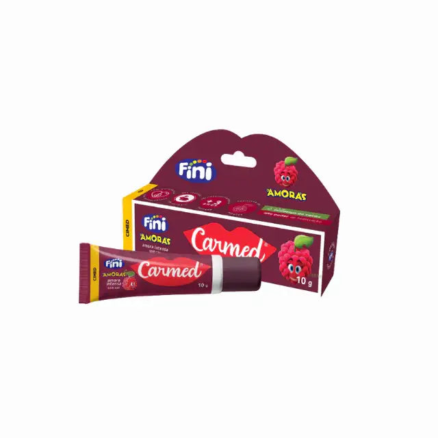 Carmed Fini Lip Balm Amora Intensa – 0.35 oz (10g) – Essential lip care with a fun, glossy finish from Brazil – Buy now at MKPBR.COM – Worldwide Shipping