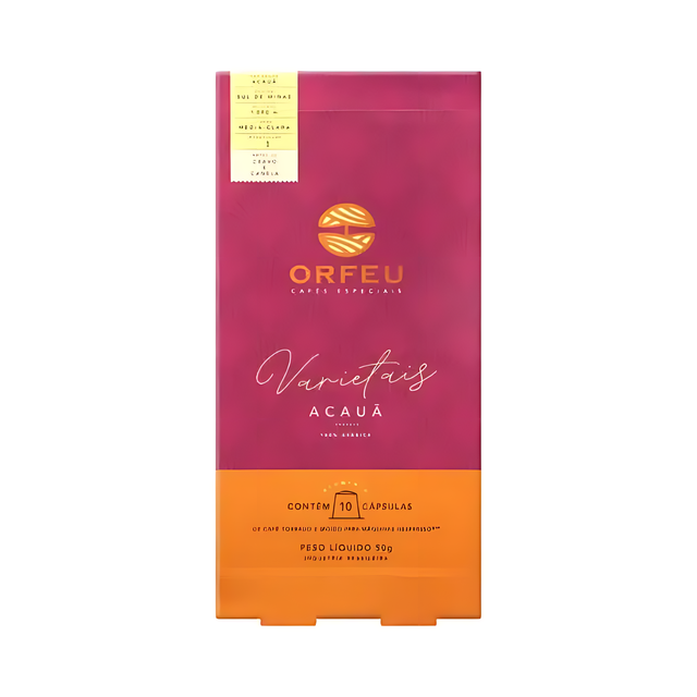 Orfeu Acauã Nespresso Compatible Coffee Capsules– A sleek box of Orfeu Acauã Nespresso Compatible Coffee Capsules