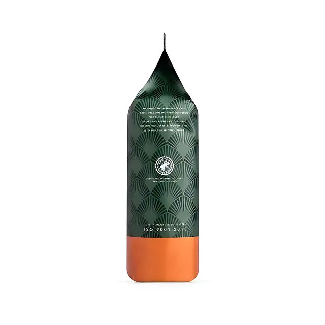Orfeu Classic Whole Bean Coffee – 8.82 oz (250g) – The Orfeu Classic Whole Bean Coffee bag with various sustainability logos visible, reinforcing its eco-friendly credentials. – Buy now at MKPBR.COM – Worldwide Shipping