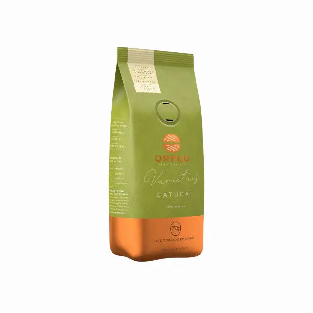 Orfeu Catucaí Whole Bean Coffee – A vibrant package of Orfeu Catucaí Whole Bean Coffee, highlighting its distinctive branding and 'Catucaí Varietal' label. – Buy now at MKPBR.COM – Worldwide Shipping