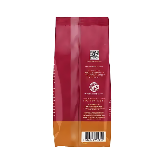 Orfeu Acauã Whole Bean Coffee – The back view of the Orfeu Acauã Whole Bean Coffee packaging. – Buy now at MKPBR.COM – Worldwide Shipping
