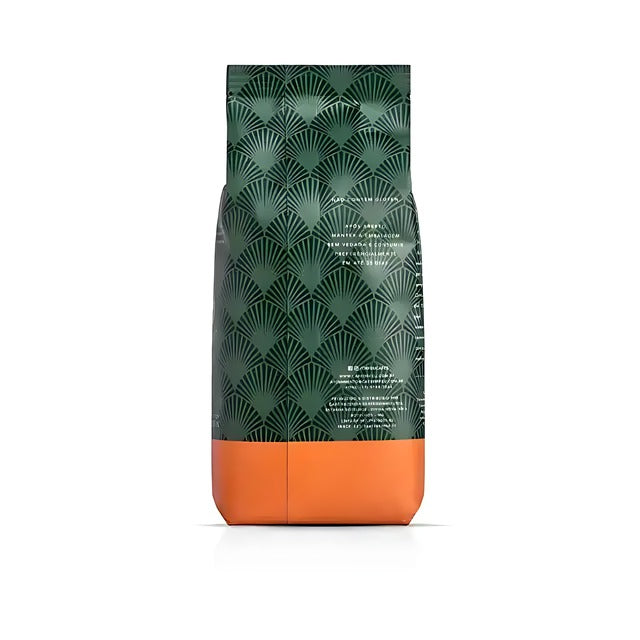 Orfeu Classic Whole Bean Coffee – 100% Arabica, Fruity, Chocolate & Caramel, Medium Roast – 8.82 oz (250g) – The side view of the Orfeu Classic Whole Bean Coffee packaging. – Buy now at MKPBR.COM – Worldwide Shipping