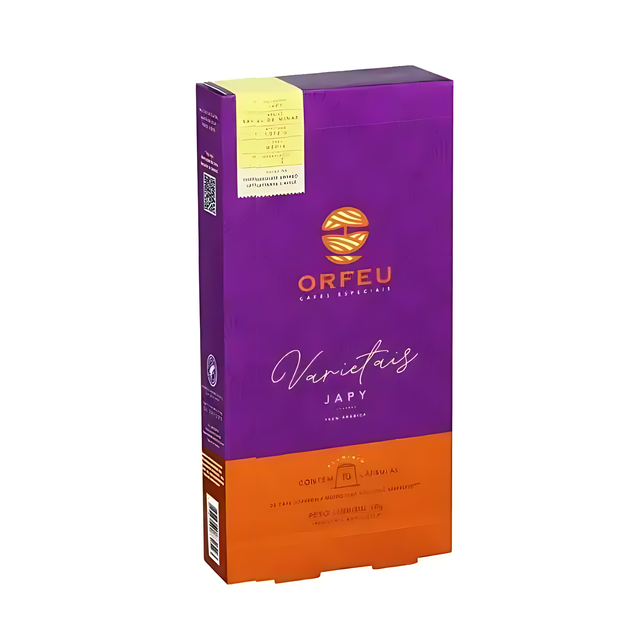Orfeu Japy Nespresso Compatible Coffee Capsule – Orfeu Japy capsule packaging, clearly displaying the 10-count and Nespresso®* compatibility. – Buy now at MKPBR.COM – Worldwide Shipping