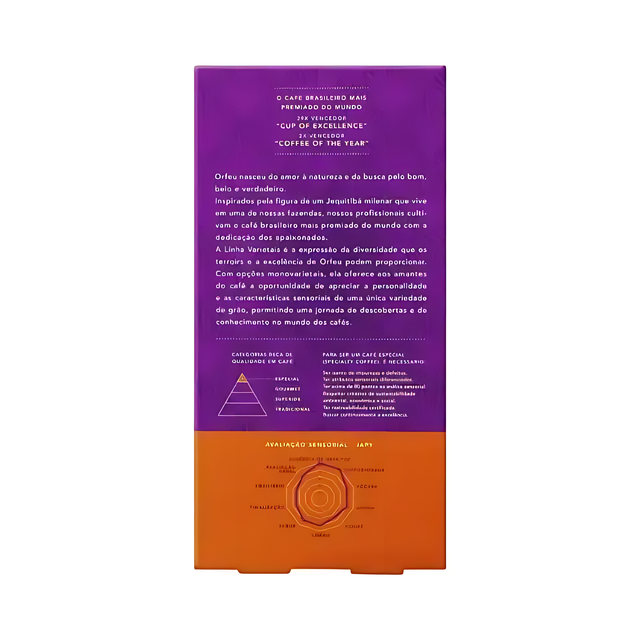 Orfeu Japy Ground Coffee - The Orfeu Japy Ground Coffee back highlighting its monovarietal status and quality. – Buy now at MKPBR.COM – Worldwide Shipping