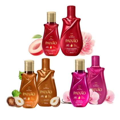 Paixão The Ultimate Collection Kit – Hazelnut, Ruby Plum, Vanilla Flower:  6-Piece Body Oil & Lotion Ensemble with Signature Fragrances