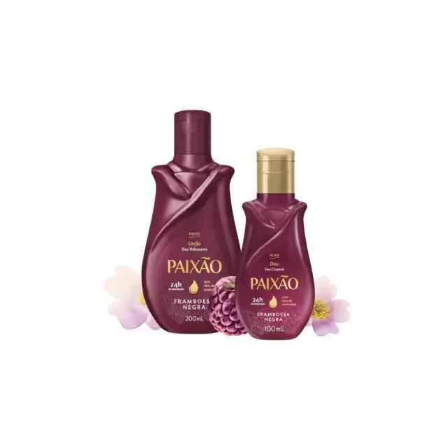 Paixão Framboesa Negra Hydrating Body Lotion & Oil Duo – 10.58 oz & 3.52 oz – Buy now at MKPBR.COM – Worldwide Shipping