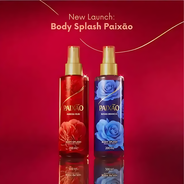 Paixão Brazilian fragrance body splash, 200ml, for a classic and modern sensory experience.– Buy now at MKPBR.COM – Worldwide Shipping