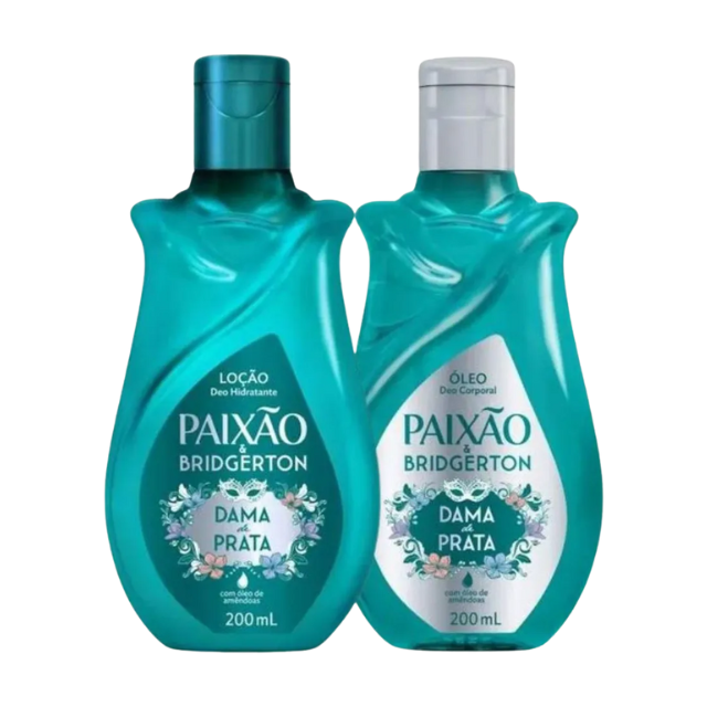 Paixão & Bridgerton Dama de Prata Body Kit with body oil and lotion for elegant skin – Buy now at MKPBR.COM – Worldwide Shipping