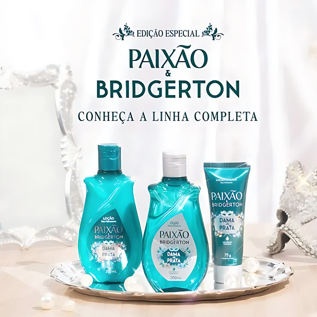 Paixão & Bridgerton Dama de Prata Body Lotion for elegant, perfumed skin – Buy now at MKPBR.COM – Worldwide Shipping