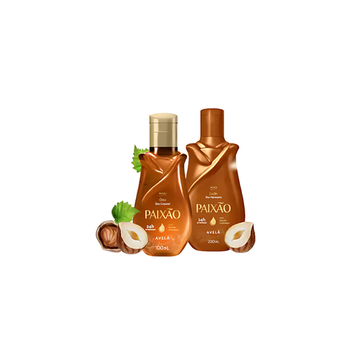 Paixão Hazelnut Hydrating Body Lotion & Oil Duo – 10.58 oz & 3.52 oz – Buy now at MKPBR.COM – Worldwide Shipping