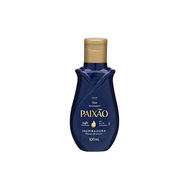 Paixão Inspiradora White Roses Hydrating Body Oil 100ml – Front bottle shot highlighting elegant packaging and daily skin nourishment – Buy now at MKPBR.COM – Worldwide Shipping
