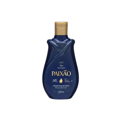 Paixão Inspiradora White Roses Hydrating Body Oil 200ml – Front bottle shot highlighting elegant packaging and daily skin nourishment – Buy now at MKPBR.COM – Worldwide Shipping