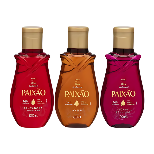Paixão Ruby Plum, Hazelnut, Vanilla Flower oil set for 24H hydration – Buy now at MKPBR.COM – Worldwide Shipping