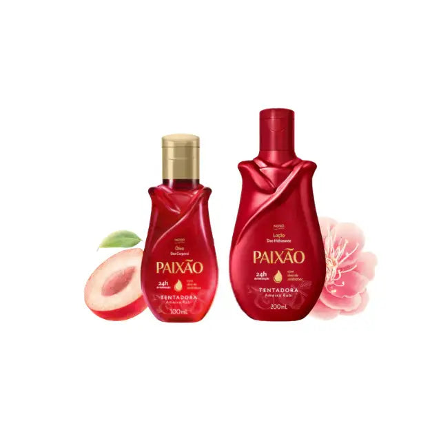 Paixão Tentadora Ameixa Rubi Hydrating Body Lotion & Oil Duo – 10.58 oz & 3.52 oz – Buy now at MKPBR.COM – Worldwide Shipping