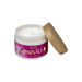Flor de Baunilha 300g body lotion on white background, open jar with gold lid and creamy formula, vanilla flower fragrance with almond oil. Buy now at MKPBR.COM – Worldwide Shipping