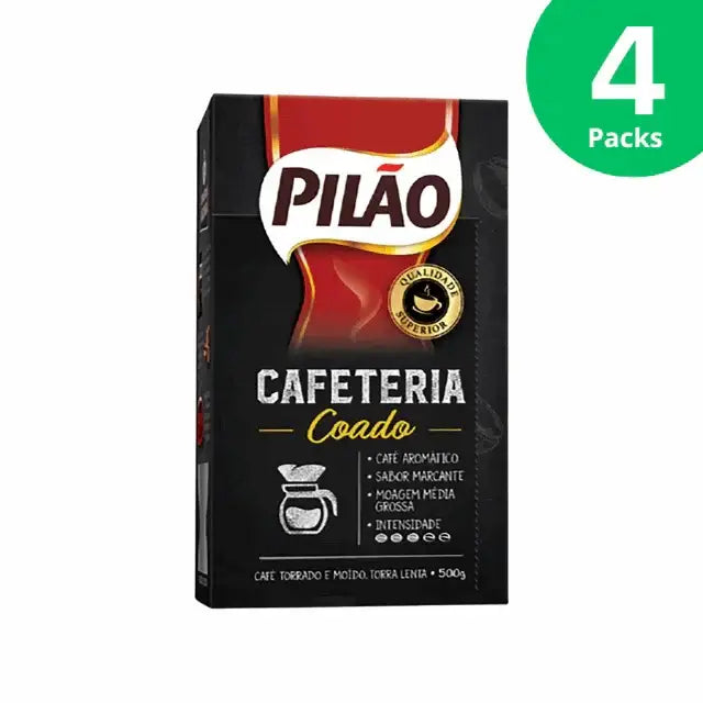 4-Pack Pilão Cafeteria Coado Vacuum Roasted Ground Coffee 4 x 17.64 oz (2 kg) - Bulk Aromatic & Intense – Buy now at MKPBR.COM – Worldwide Shipping