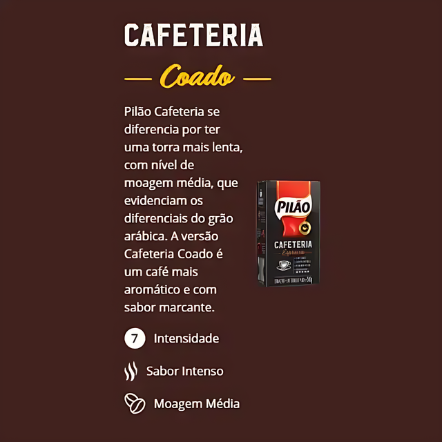 Pilão Cafeteria Coado Vacuum Roasted Ground Coffee 17.64 oz (500 g) - Authentic Brazilian Taste – Buy now at MKPBR.COM – Worldwide Shipping