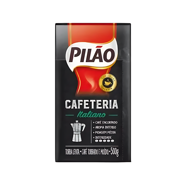 Pilão Cafeteria Italiano Vacuum Roasted Ground Coffee 17.64 oz (500 g) - Full-Bodied & Intense Aroma – Buy now at MKPBR.COM – Worldwide Shipping
