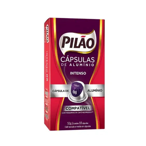 Pilão Intense 8 Brazilian Coffee Capsules, Nespresso®* Compatible, 10 Units – Buy now at MKPBR.COM – Worldwide Shipping