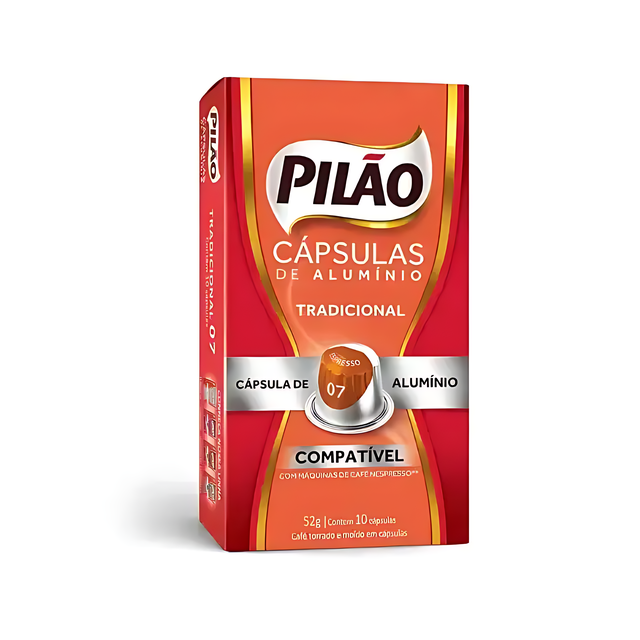 Pilão Traditional Brazilian Espresso Capsules - Intensity 7, Nespresso Compatible, 1.83 oz (52g) – Buy now at MKPBR.COM – Worldwide Shipping