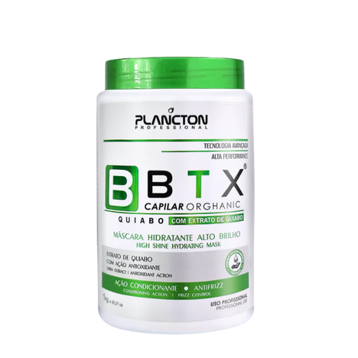 Plancton Professional BTX Quiabo Orghanic Revitalizing Hair Mask front packaging 35.2 oz (1kg) – Buy now at MKPBR.COM – Worldwide Shipping