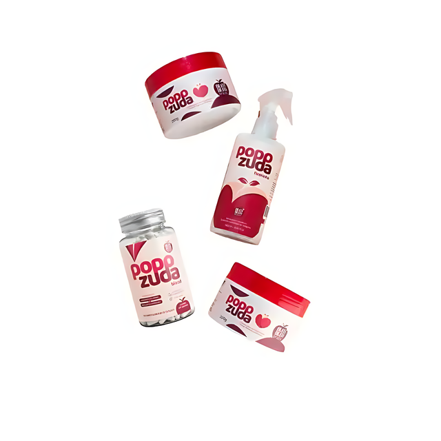 Popozuda Total Burn Kit – Originele 4-delige set (2 crèmes, 1 spray, 1 mix)