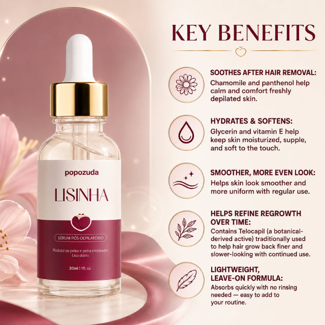 Popozuda Lisinha Post-Depilation Body Lotion Brazilian Hair Care – Buy now at MKPBR.COM – Worldwide Shipping
