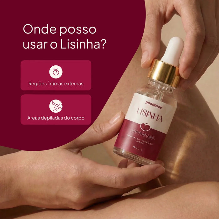 Popozuda Lisinha post-depilation body lotion key ingredients Telocapil, chamomile and panthenol – Buy now at MKPBR.COM – Worldwide Shipping