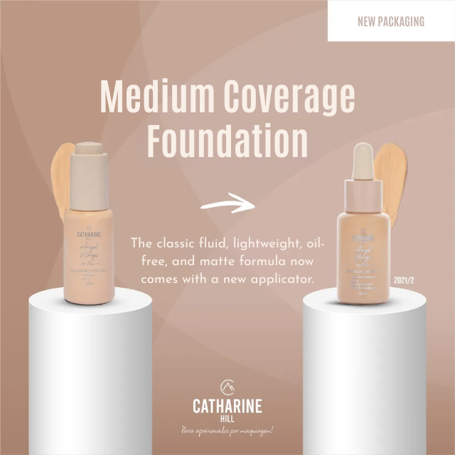 Catharine Hill Angel Wings Medium Coverage Foundation by Pri Lessa – Oil-Free Waterproof 1.01 fl oz (30ml) – Pri Lessa velvety texture – Buy now at MKPBR.COM – Worldwide Shipping