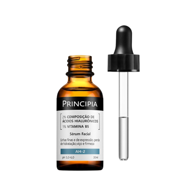  Principia AH-2 Hyaluronic Acid Serum 2% + Vitamin B5 1% for Hydration & Plumping Care, 1.01 fl oz (30 mL) dropper detail – Buy now at MKPBR.COM – Worldwide Shipping
