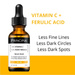 Principia C-10 Vitamin C Serum 10% + Ferulic Acid 0.5% for Brightening & Fine Line Care, 1.01 fl oz (30 mL) skincare flat lay – Buy now at MKPBR.COM – Worldwide Shipping