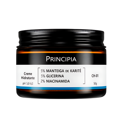 Principia CH-01 Face Moisturizer with Shea Butter 5% + Glycerin 5% + Niacinamide 2% for Hydration & Firmness Care, 1.76 oz (50 g) front jar view – Buy now at MKPBR.COM – Worldwide Shipping