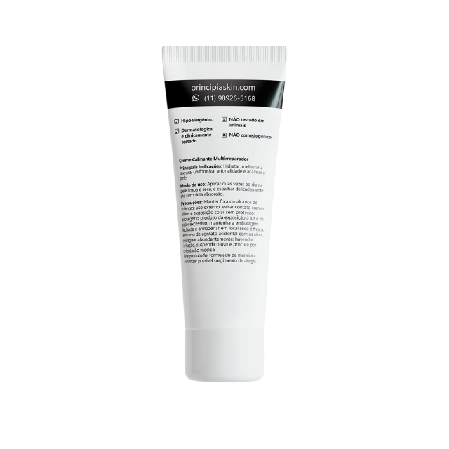 Principia CM-01 Multi-Repair Calming Face Cream 17.5% Active Complex for Redness & Barrier Comfort Care, 1.76 oz (50 g) label detail highlighting actives – Buy now at MKPBR.COM – Worldwide Shipping