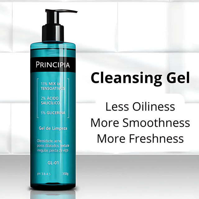 Principia GL-01 Salicylic Acid Face Cleanser Gel for Oil Control, 12.35 oz (350 g) cleansing prep scene – Buy now at MKPBR.COM – Worldwide Shipping