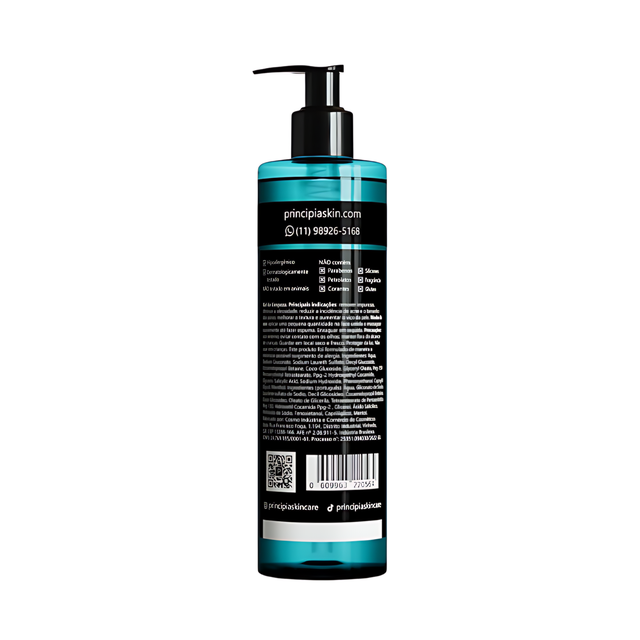 Principia GL-01 Salicylic Acid Face Cleanser Gel for Oil Control, 12.35 oz (350 g) label detail for actives – Buy now at MKPBR.COM – Worldwide Shipping