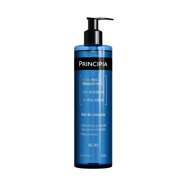 Principia GL-02 Gentle Face Cleanser Gel for Sensitive Skin Hydration & Oil Balance, 12.35 oz (350 g) front bottle view – Buy now at MKPBR.COM – Worldwide Shipping